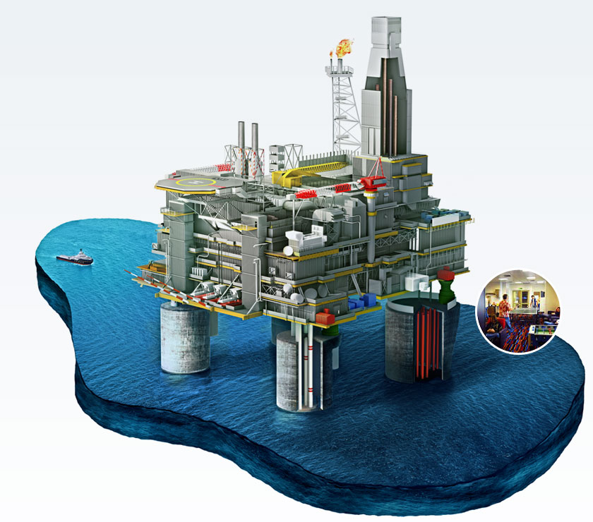 PA-B oil and gas production platform